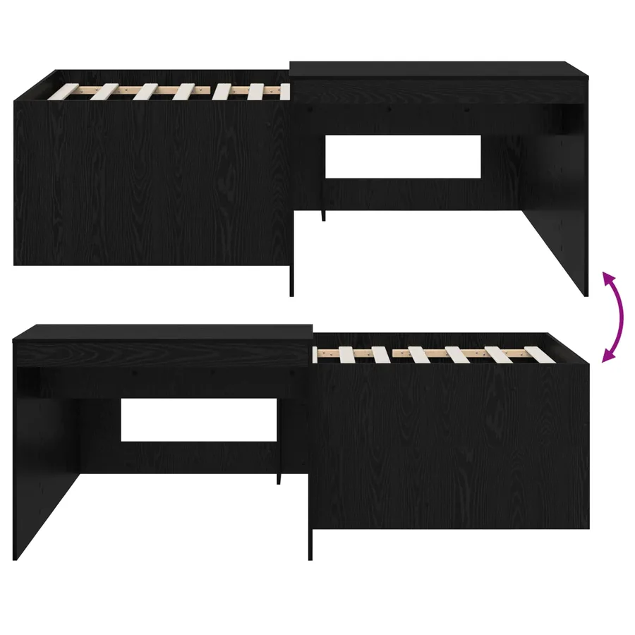 Lit haut pour enfants avec bureau Noir 90 x 200 cm - 8
