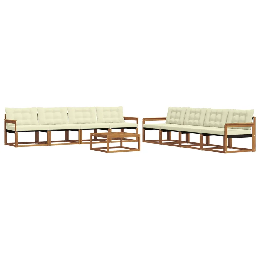 Ensemble de canapés d'extérieur 9 pcs Naturel et Crème - 2
