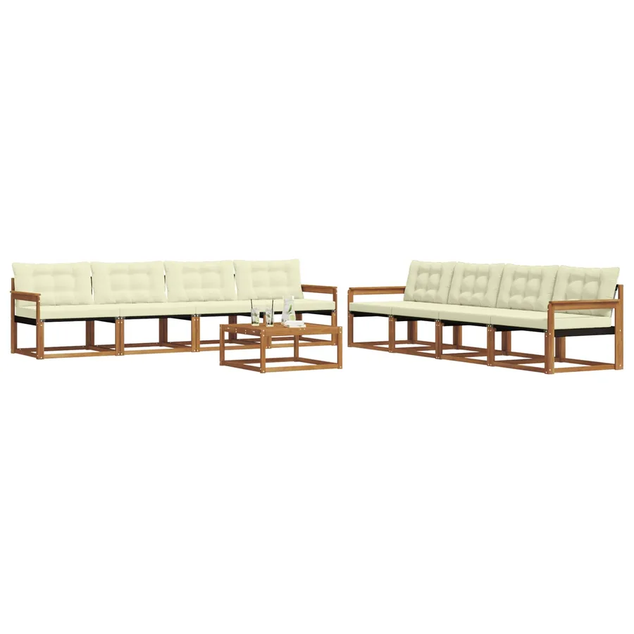 Ensemble de canapés d'extérieur 9 pcs Naturel et Crème - 3