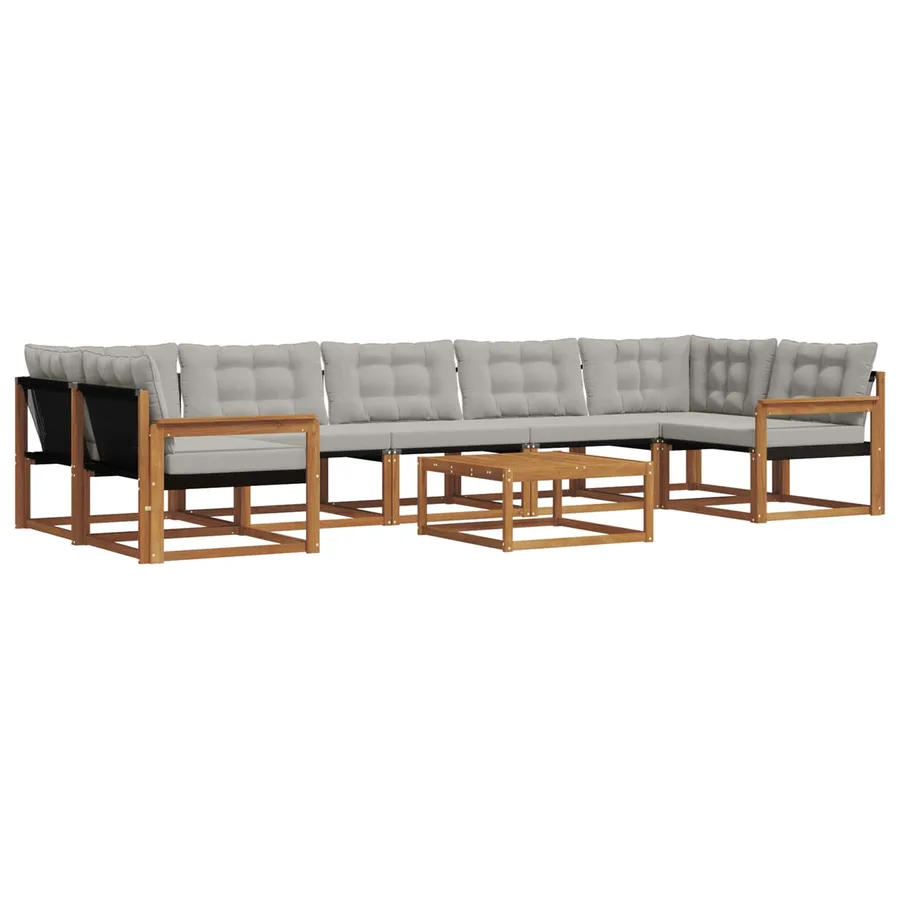 Ensemble de canapés d'extérieur 8 pcs Gris Naturel et Clair - 2