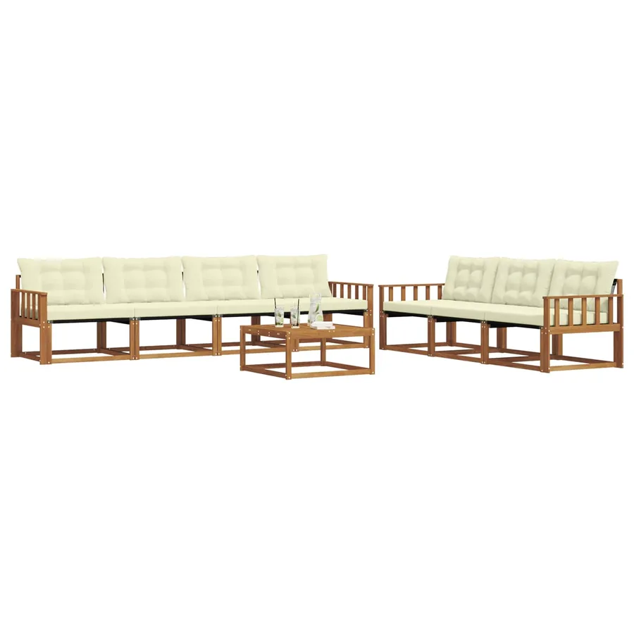 Ensemble de canapés d'extérieur 8 pcs Naturel et Crème - 3