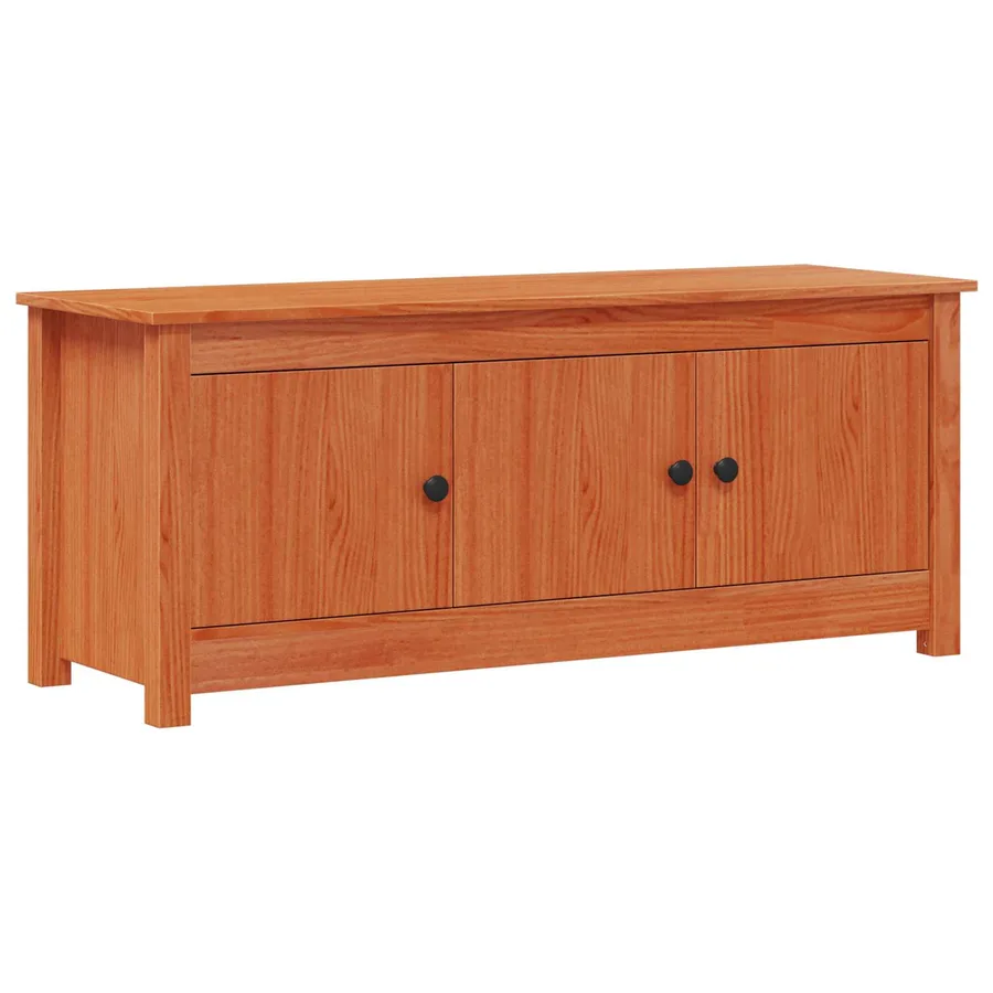 Cabinet à chaussures Brun Ciré 110 x 38 x 45,5 cm Pin massif - 2