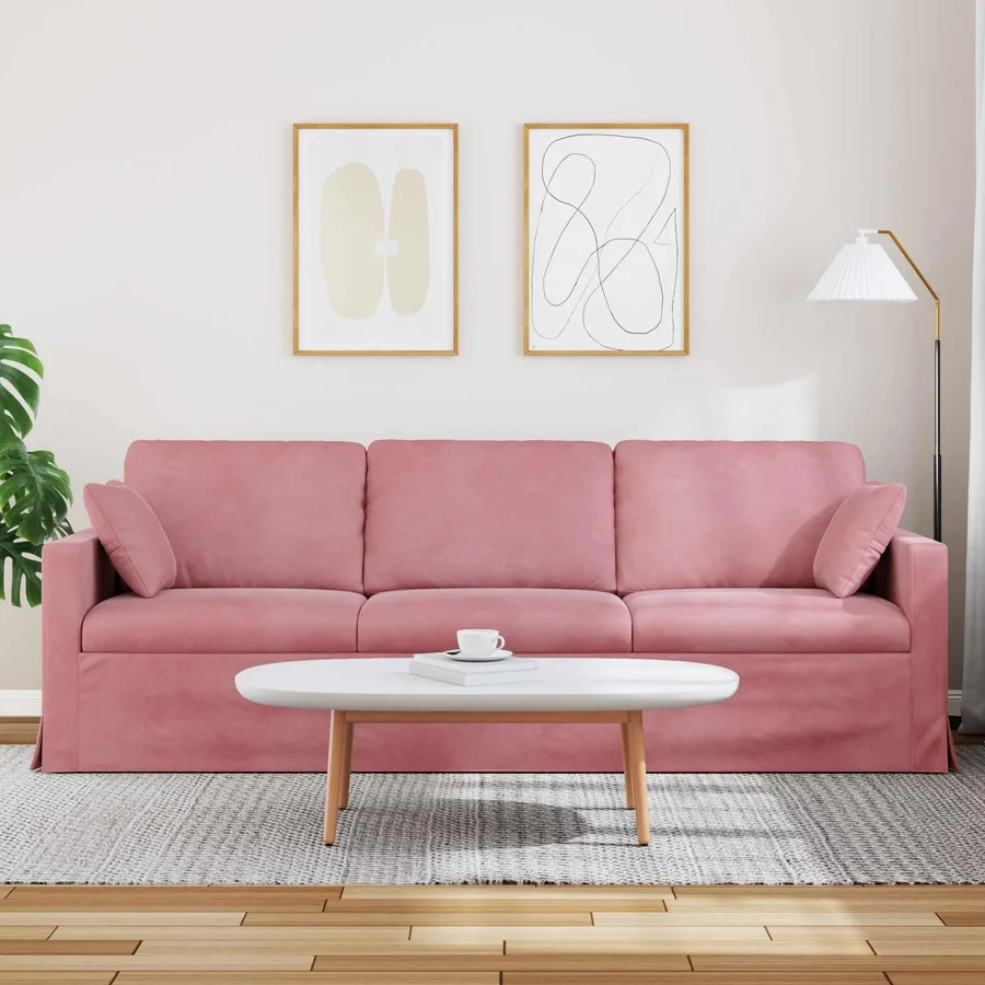 Canapé Rose 228 x 78 x 80 cm Velours - 3
