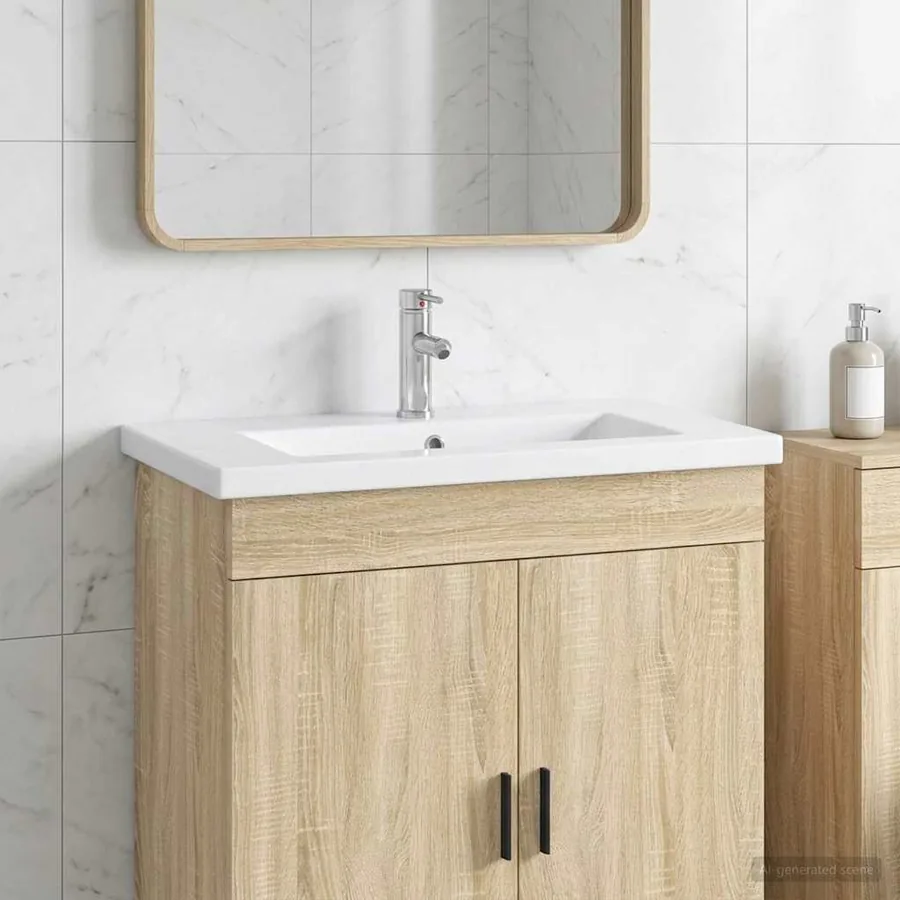 Lavabo de salle de bains Chrome 81 x 40 x 17,5 cm métal