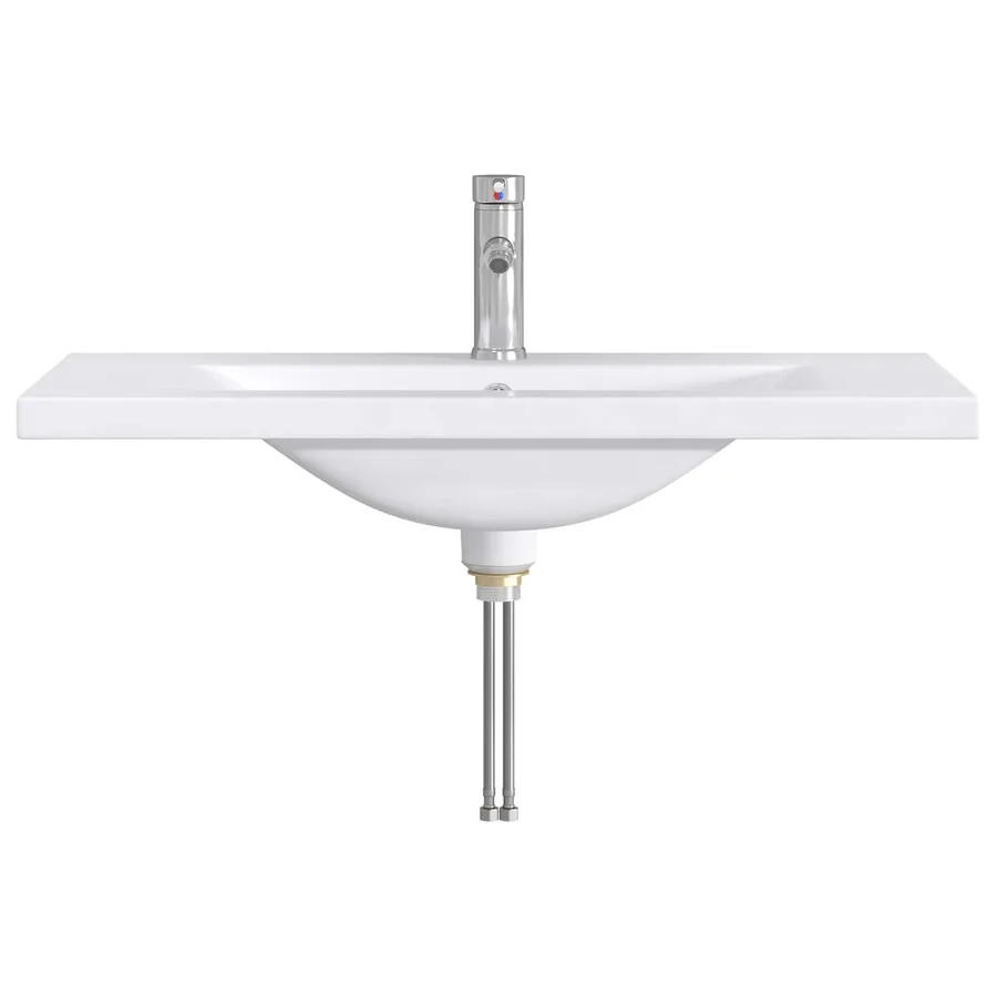 Lavabo de salle de bains Chrome 81 x 40 x 17,5 cm métal - 4