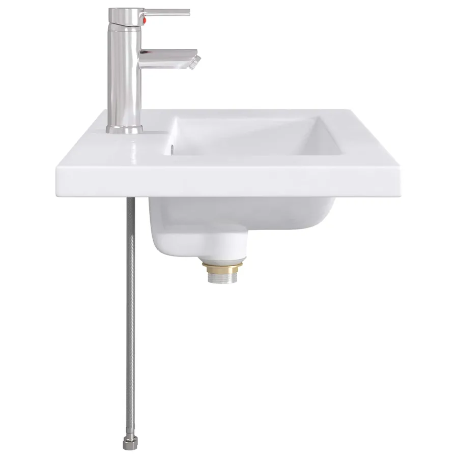 Lavabo de salle de bains Chrome 81 x 40 x 17,5 cm métal - 5