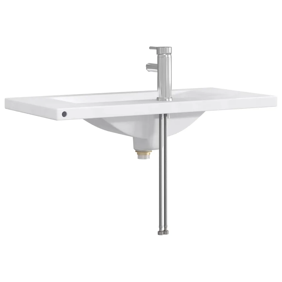 Lavabo de salle de bains Chrome 81 x 40 x 17,5 cm métal - 6