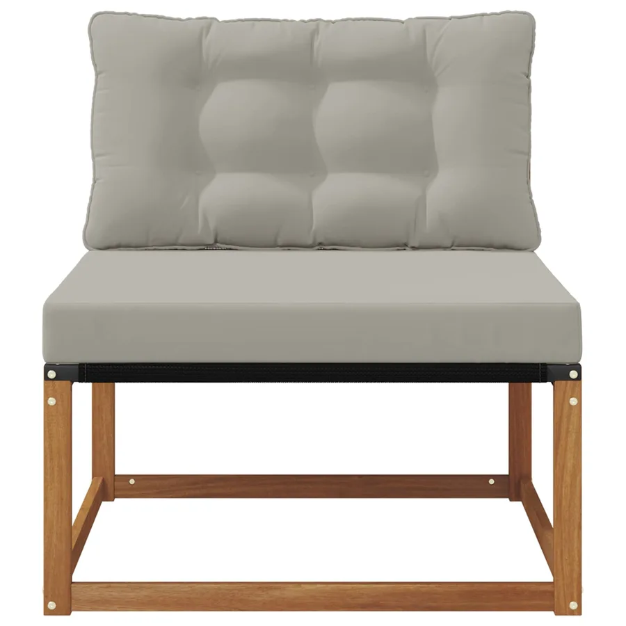 Sofa de milieu extérieur Bois d'acacia massif et Textilène - 4
