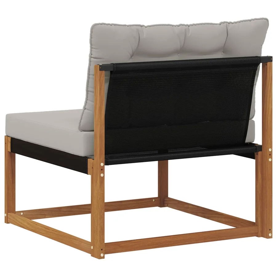 Sofa de milieu extérieur Bois d'acacia massif et Textilène - 6