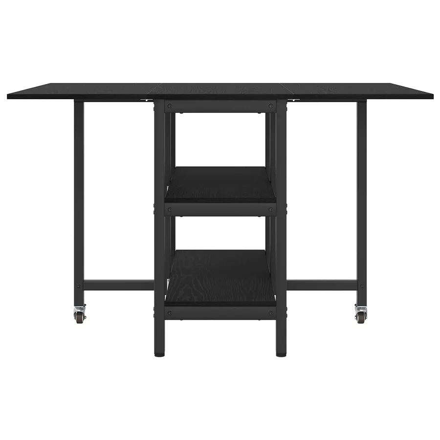 Table à dîner 122 x 80 x 76,5 cm Bois d'ingénierie Chêne noir - 5