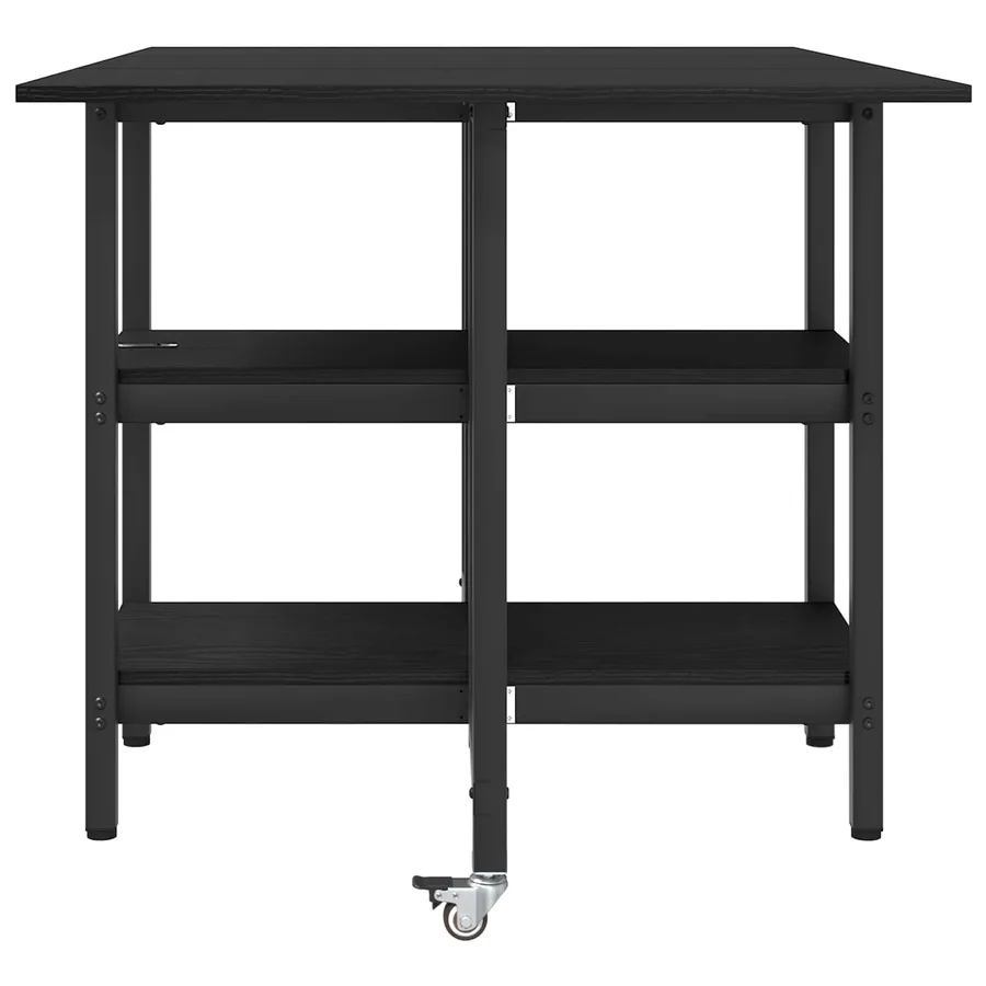 Table à dîner 122 x 80 x 76,5 cm Bois d'ingénierie Chêne noir - 6