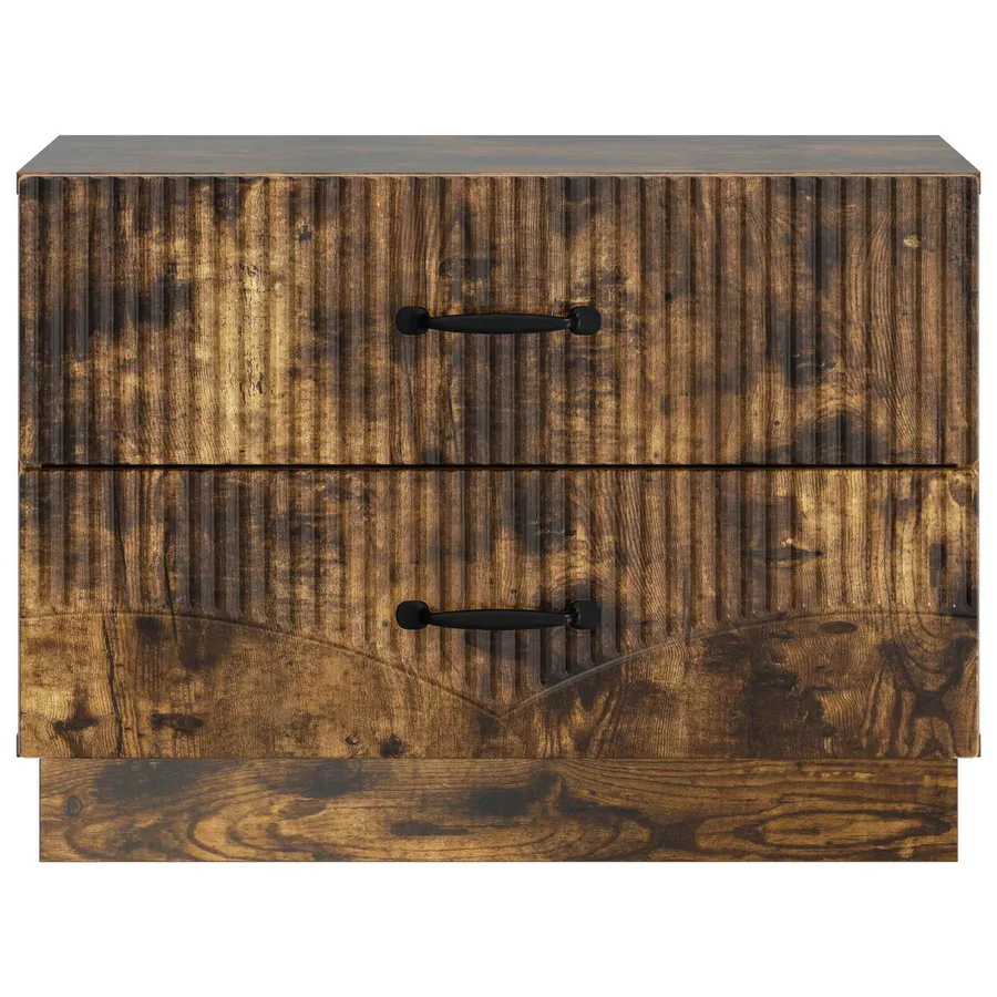 Cabinet de chevet avec tiroir Chêne fumé 62 x 34,5 x 44,5 cm - 5