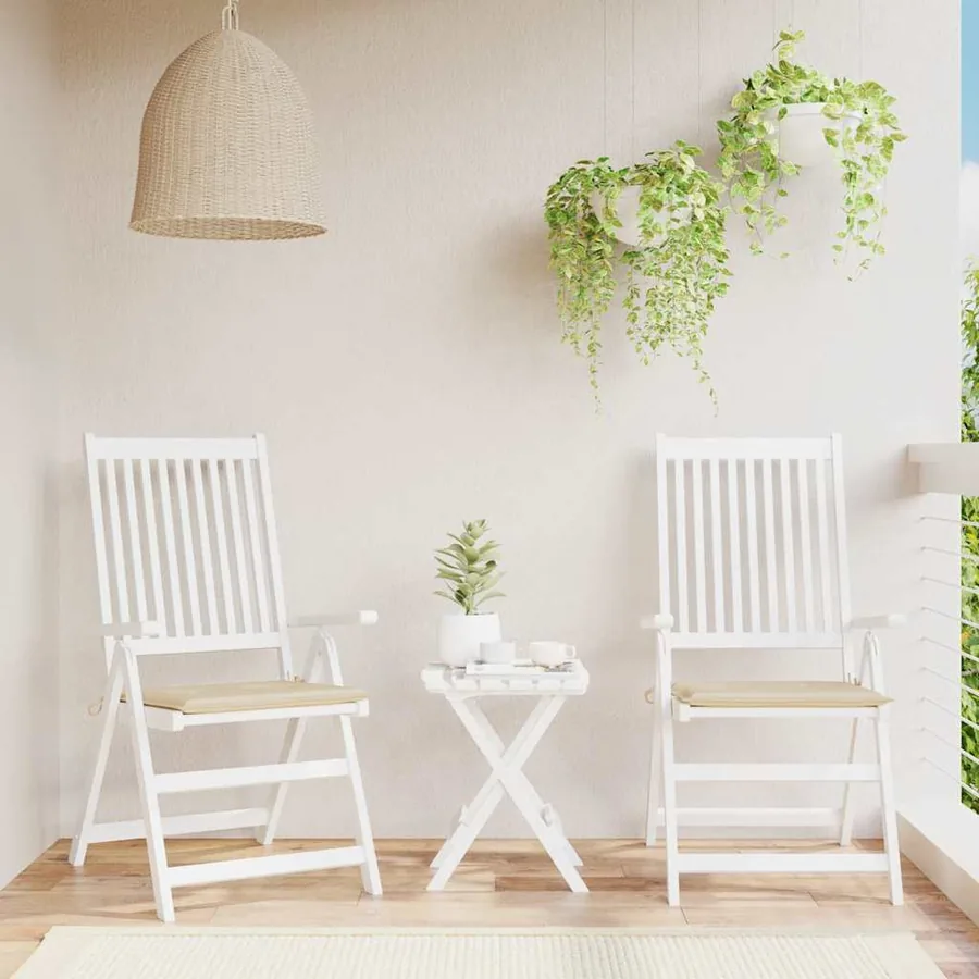 Coussins de chaise jardin lot de 2 beige 40x40x4cm tissu oxford