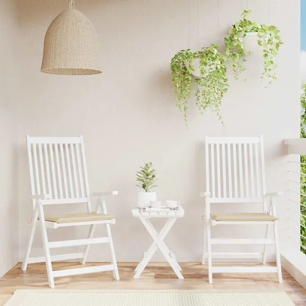 Coussins de chaise jardin lot de 2 beige 40x40x4cm tissu oxford