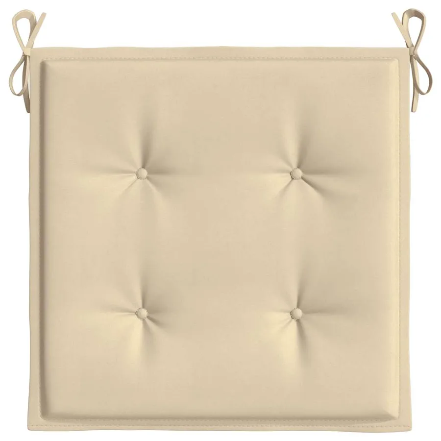 Coussins de chaise jardin lot de 2 beige 40x40x4cm tissu oxford - 6