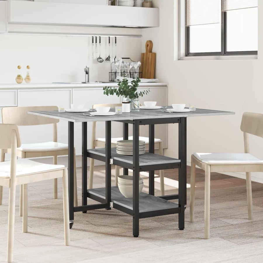 Table à dîner 122 x 80 x 76,5 cm Bois d'ingénierie Sonoma gris