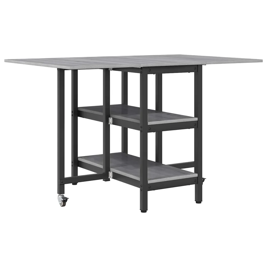 Table à dîner 122 x 80 x 76,5 cm Bois d'ingénierie Sonoma gris - 7