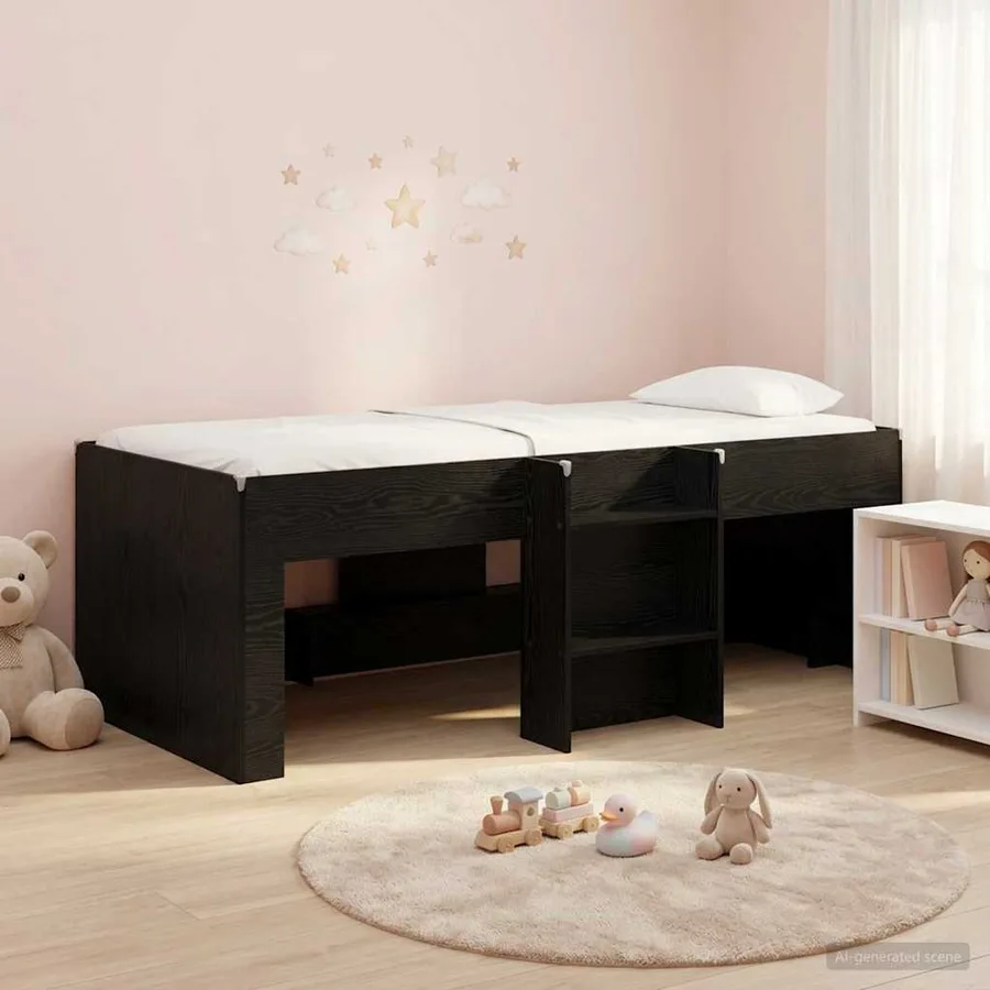 Cadre de Lit Élevé pour Enfants Chêne noir 90 x 190 cm - 3