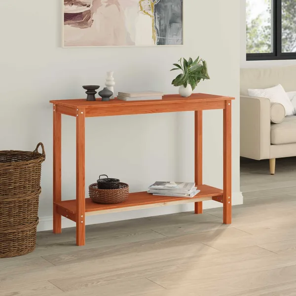 Table console Brun Ciré 110 x 40 x 80 cm Pin massif