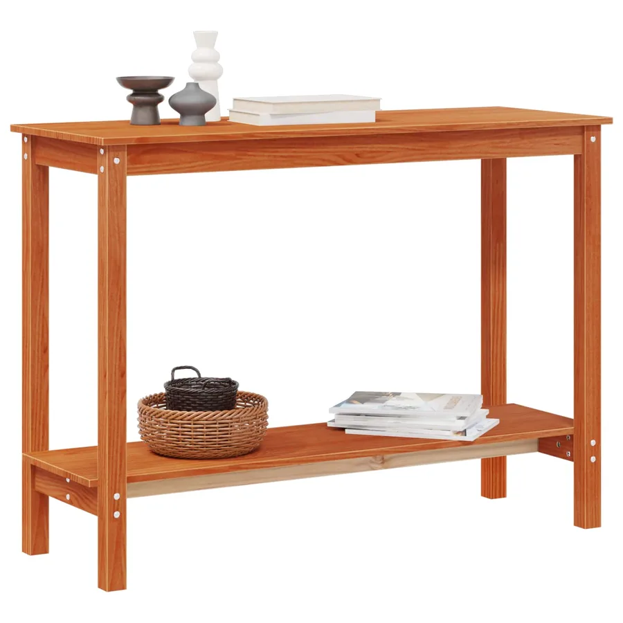 Table console Brun Ciré 110 x 40 x 80 cm Pin massif - 3