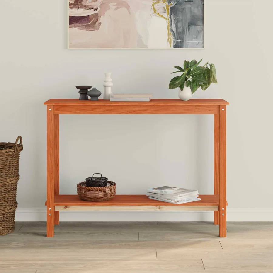 Table console Brun Ciré 110 x 40 x 80 cm Pin massif - 4