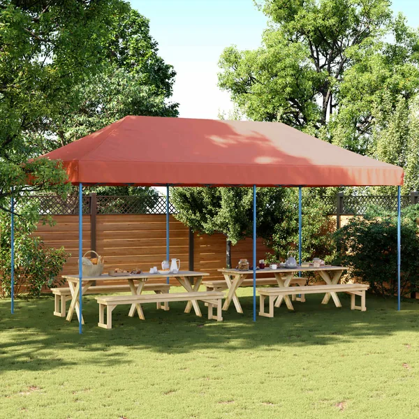 Tente de fête Terre cuite 292 x 580 x 315 cm Tissu Oxford