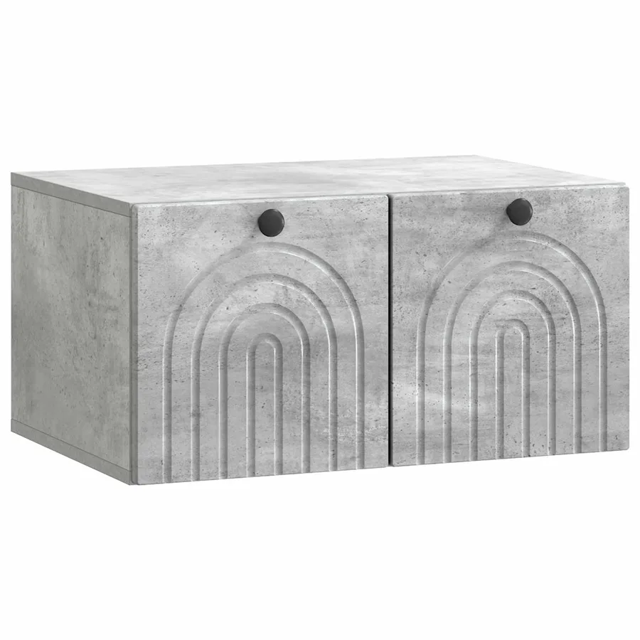 Meuble TV mural Gris béton 59,5 x 41 x 30 cm Bois d'ingénierie - 2