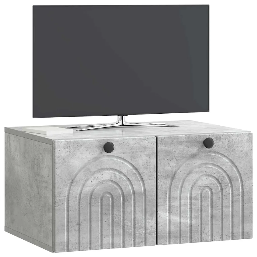 Meuble TV mural Gris béton 59,5 x 41 x 30 cm Bois d'ingénierie - 3