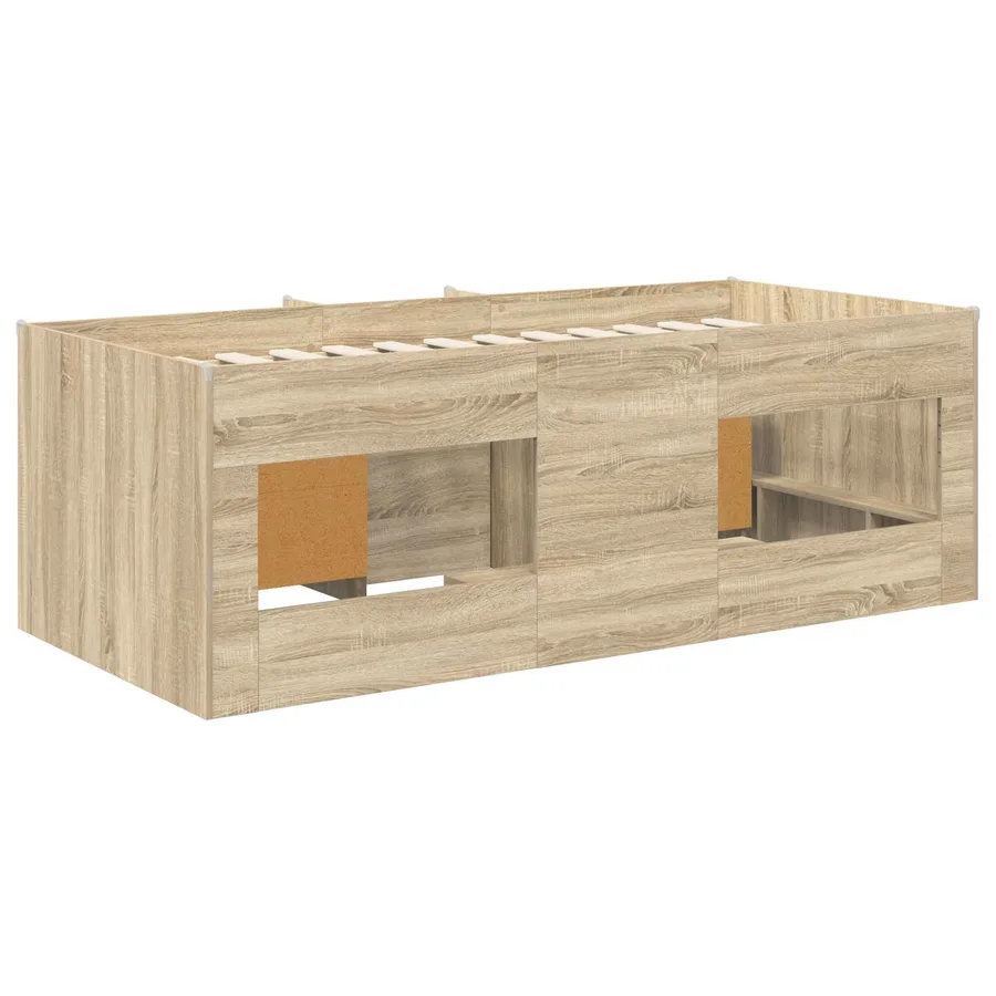 Cadre de lit en loft avec armoire 3 pc Chêne Sonoma - 5