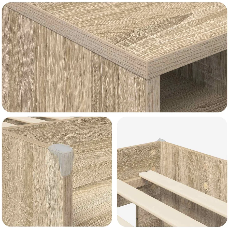 Cadre de lit en loft avec armoire 3 pc Chêne Sonoma - 6