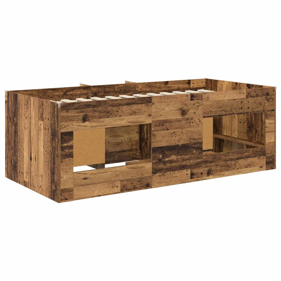 Cadre de lit en loft avec armoire avec porte 3 pc Bois ancien - 5