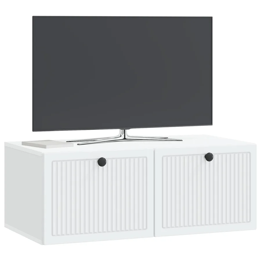 Meuble TV mural Blanc 78,5 x 41 x 30 cm Bois d'ingénierie - 3