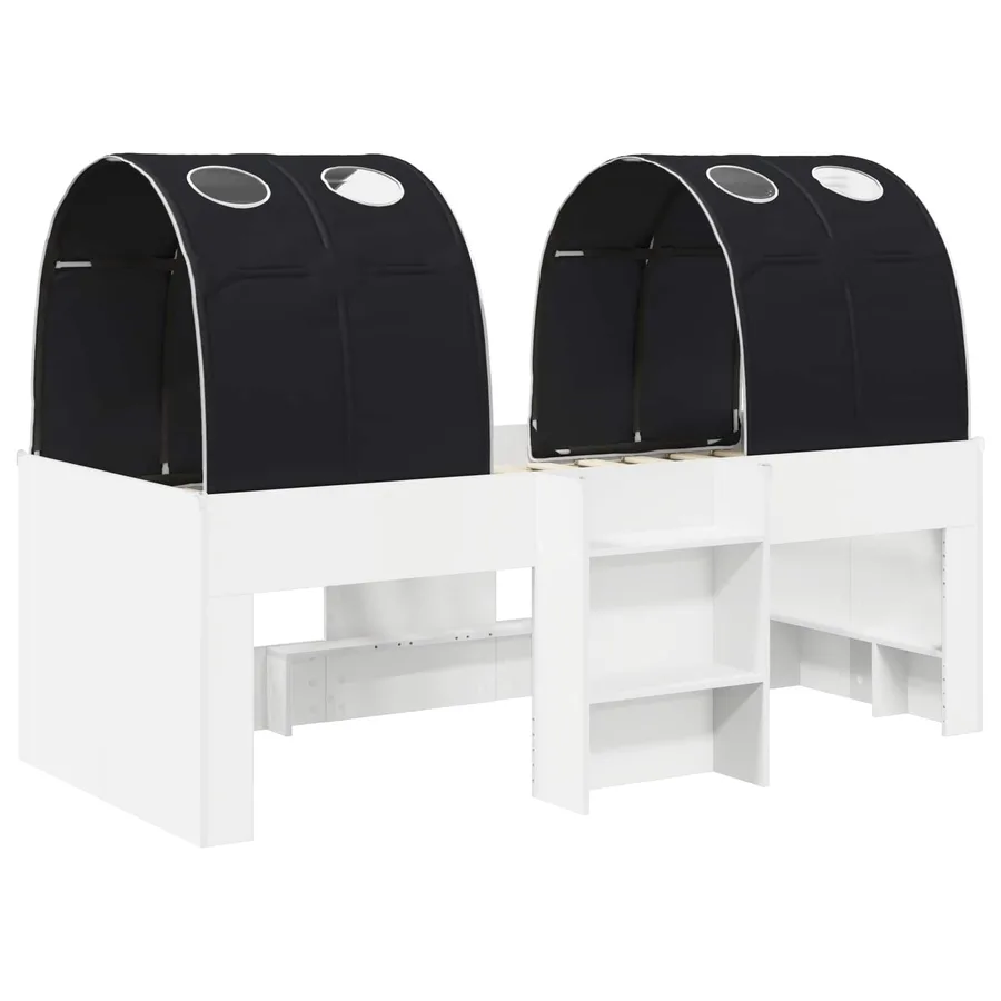 Lit Haut pour Enfants avec Tunnel 3 pc Blanc et noir - 3