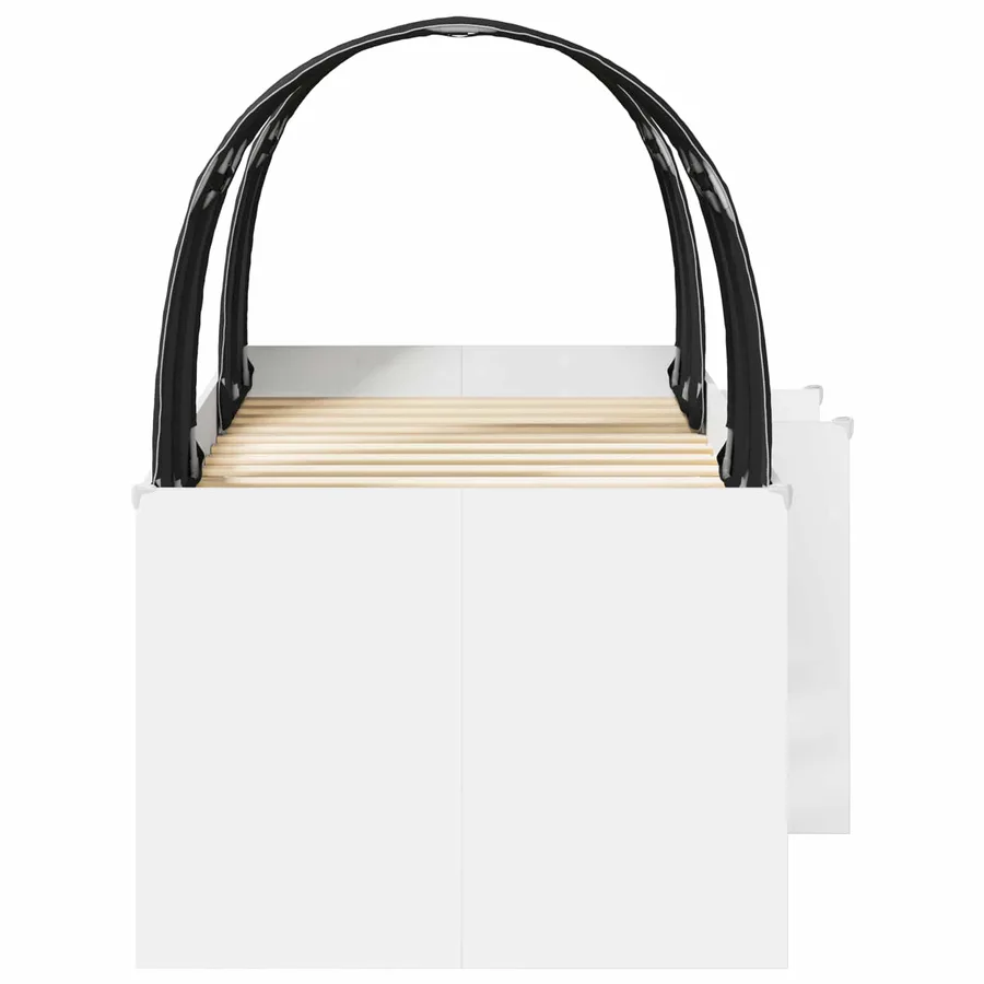 Lit Haut pour Enfants avec Tunnel 3 pc Blanc et noir - 7