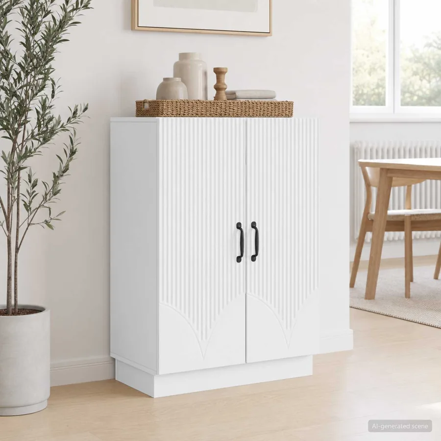 Buffet Blanc 66 x 34,5 x 87 cm Bois d'ingénierie