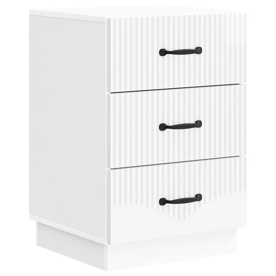 Cabinet de chevet avec tiroir Blanc brillant 43 x 41 x 63,5 cm - 2