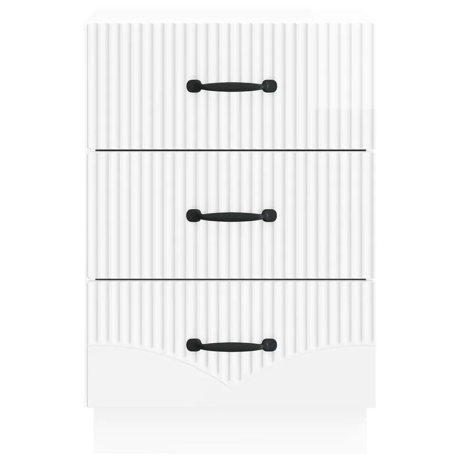 Cabinet de chevet avec tiroir Blanc brillant 43 x 41 x 63,5 cm - 5