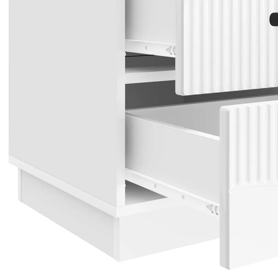 Cabinet de chevet avec tiroir Blanc brillant 43 x 41 x 63,5 cm - 9
