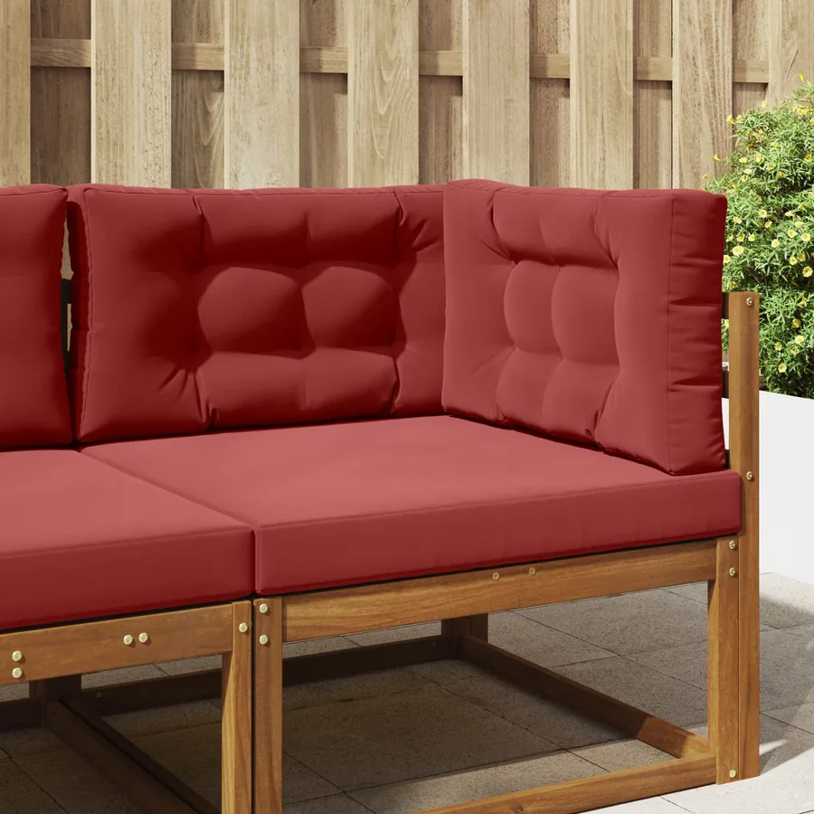 Coussin de canapé d'extérieur 3 pcs Bordeaux Polyester