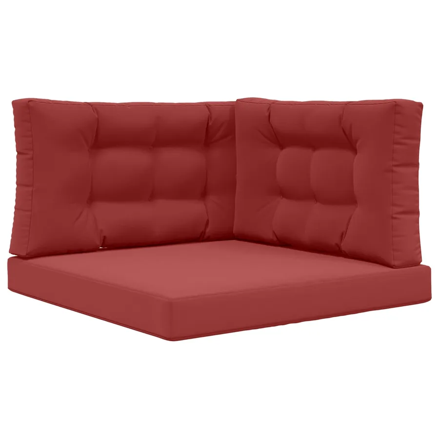 Coussin de canapé d'extérieur 3 pcs Bordeaux Polyester - 2