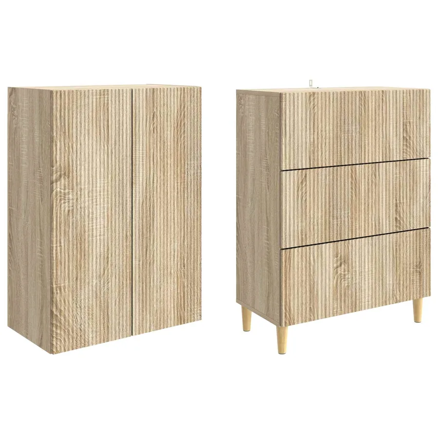 Ensemble de Meubles 2 pcs Chêne Sonoma 66 x 34,5 x 90 cm - 4