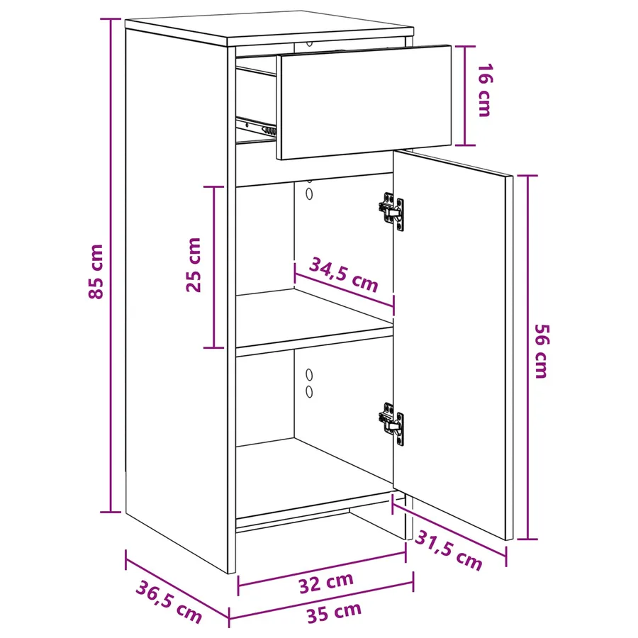 Armoire de salle de bain Blanc 35 x 36,5 x 85 cm - 9