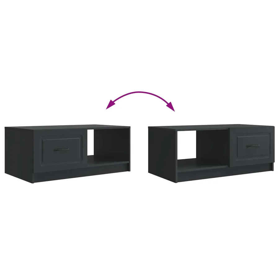 Table basse Noir 90 x 50 x 37 cm Bois d'ingénierie - 10