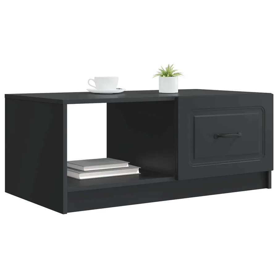 Table basse Noir 90 x 50 x 37 cm Bois d'ingénierie - 3