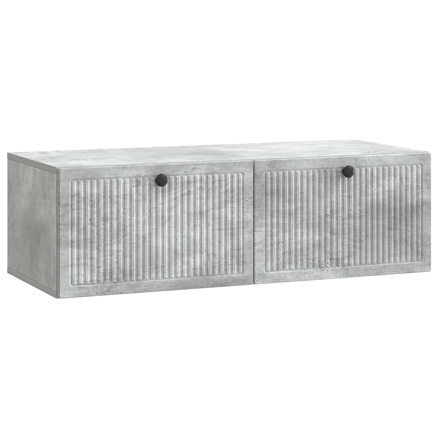Meuble TV mural Gris béton 98 x 41 x 30 cm Bois d'ingénierie - 2