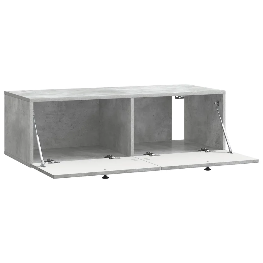 Meuble TV mural Gris béton 98 x 41 x 30 cm Bois d'ingénierie - 5