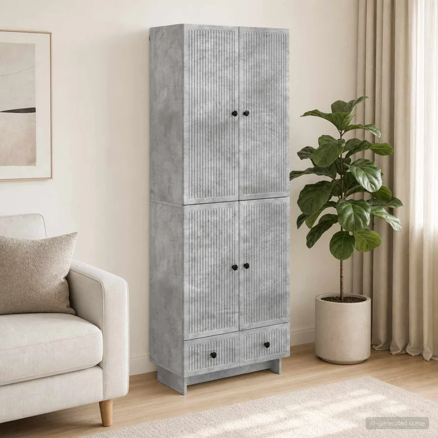 Ensemble de Meubles 2 pcs Gris béton 66 x 34,5 x 95 cm
