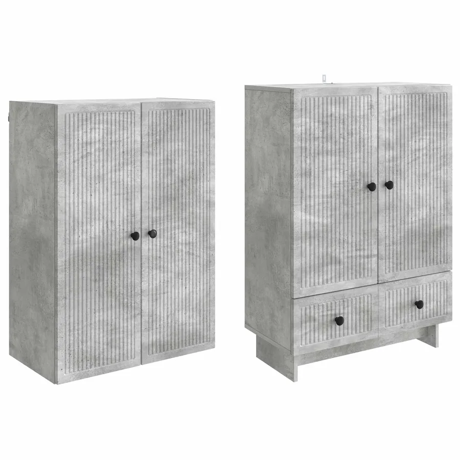 Ensemble de Meubles 2 pcs Gris béton 66 x 34,5 x 95 cm - 4