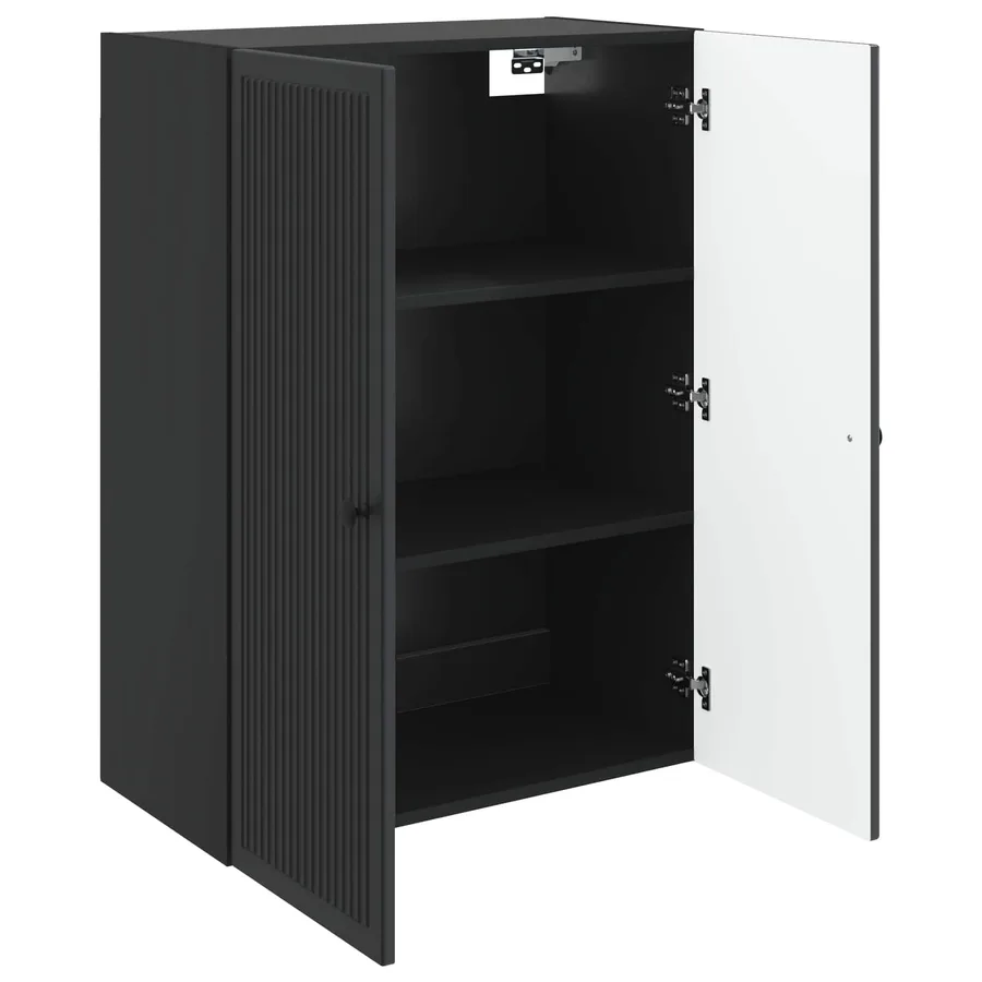 Armoire Murale Noir 66 x 34,5 x 90 cm Bois d'ingénierie - 3