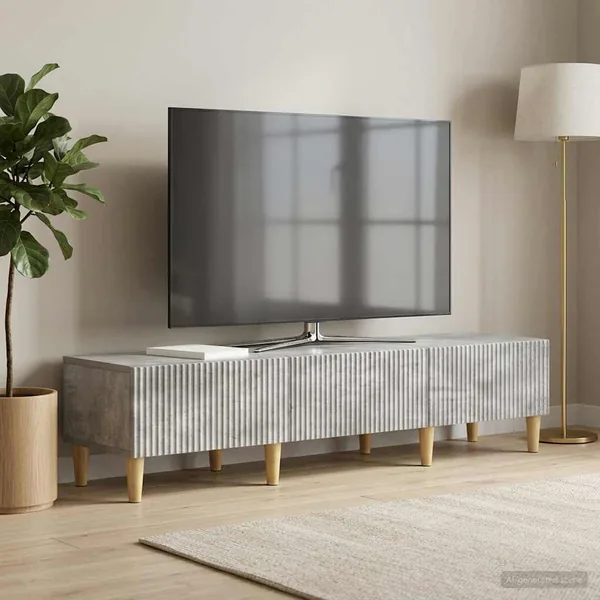 Meuble TV Gris béton 147 x 34,5 x 30 cm Bois d'ingénierie